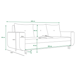 Sofa rozkładana MALIO - głęboki kolor, komfort który zostaje.