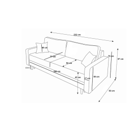 Sofa rozkładana TARO - gwiezdna czerń